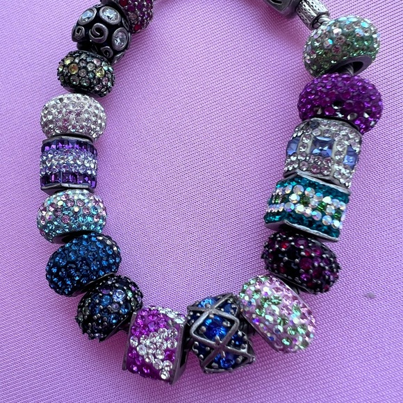 Authentic PANDORA 925 Snake Chain Bracelet with all pandora Authentic charms - Picture 3 of 16